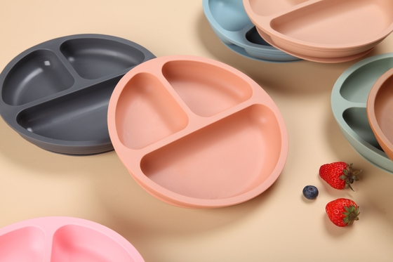 Dishwasher Free Silicone Suction Plate Aman Mensterilkan Piring Bayi