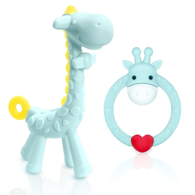 BPA Free Tidak Berbahaya Bahan Silicone Teething Toy Untuk Bayi Baru Lahir