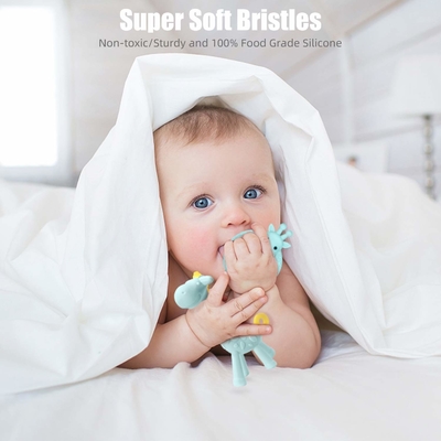 Pereda Sakit Gusi Food Grade Fleksibel Silicone Teether Mainan Untuk Bayi Menyusui