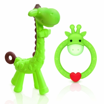 Tidak Beracun Lembut Degradable Silicone Teething Toy Untuk Hadiah Baby Shower