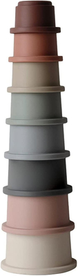 Mainan Pendidikan Tahan Lama Food Grade Silicone Stacking Cups Untuk Balita