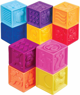 Soft Stacking Educational Building Squeeze Baby Blocks untuk Balita 6 Bulan ke Atas