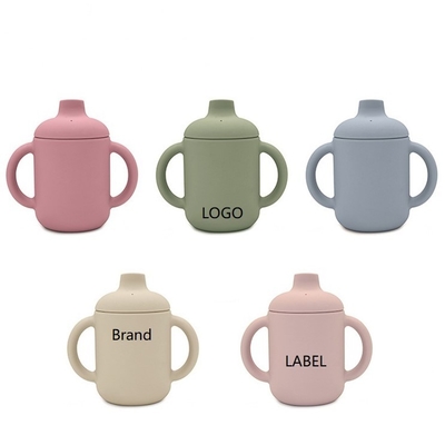 Baby Food Grade Eco Friendly Silicone Sippy Cups With Handle