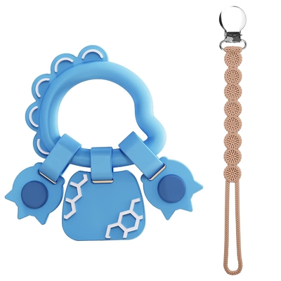 Mudah Ditahan Teething Toy Ring Dinosaur Teether Rings Mainan untuk Bayi &amp; Bayi