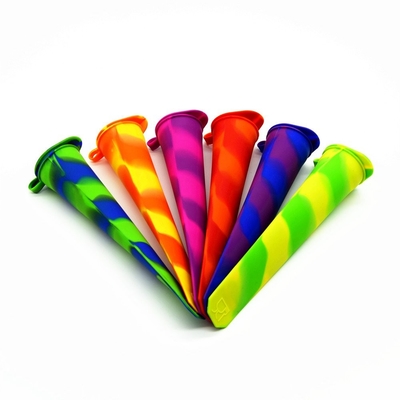 6 Pcs Cetakan Es Silikon Warna-warni 7.5 * 1.6in cetakan tiang es Dengan Tutup Terlampir