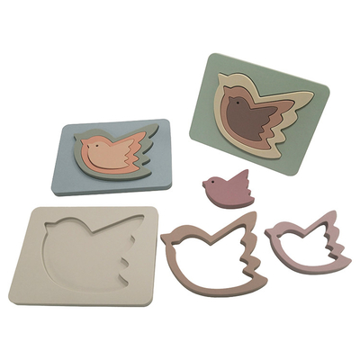 Mainan Hewan Silikon Bebas BPA, Mainan Puzzle Bayi yang Disetujui CE