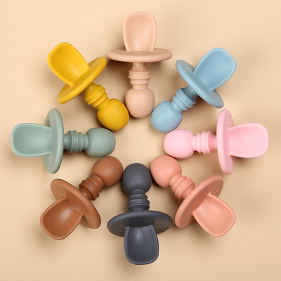 Pelatihan Bayi Silicone Garpu Dan Sendok Set Mini Lembut 2 pcs FDA BPA Disetujui