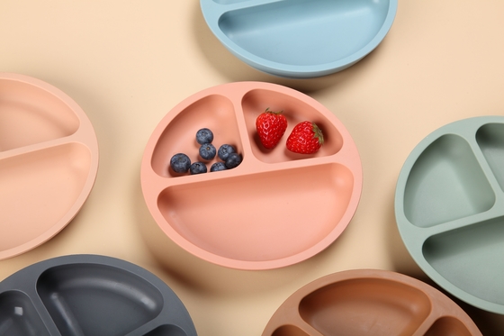 Dishwasher Free Silicone Suction Plate Aman Mensterilkan Piring Bayi