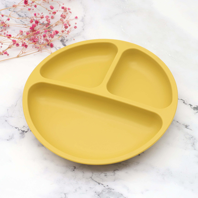 Microwave Safe Divided Spill Proof Safety Silicone Suction Plate Untuk Makan Bayi
