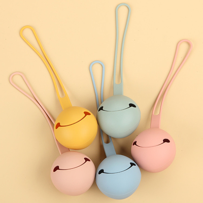 Smiley Faced 100% Food Grade Silicone Dummy Case Mesin Pencuci Piring Aman Dengan Tali
