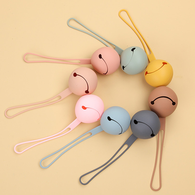 Smiley Faced Silicone Dummy Holder Case Dapat Dipasang Dengan Tali Tahan Lama