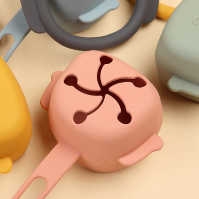 Desain 3D Food Grade Bayi Produk Silikon Teether Holders Dengan Tali Kokoh