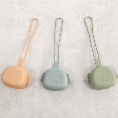 Puppy Shaped BPA Free Food Grade Silicone Dummy Case Cocok Untuk Mesin Pencuci Piring