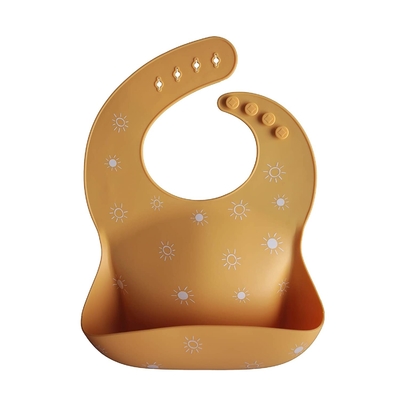 BPA Free Soft Adjustable Fit Waterproof Silicone Feeding Bibs Untuk Bayi Balita