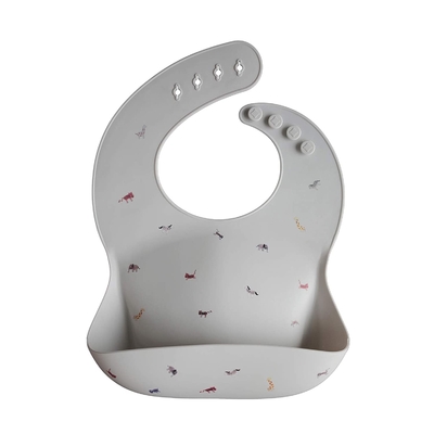 Elastis Unisex BPA Gratis Food Grade Silicone Baby Apron Dengan 4 Gesper