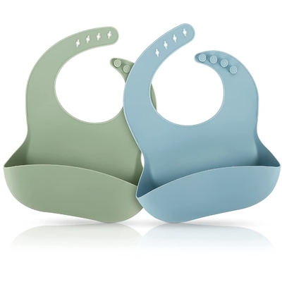Disetujui FDA Patel Color Silicone feeding Bib Safe In Sterilizer Baby Pinny