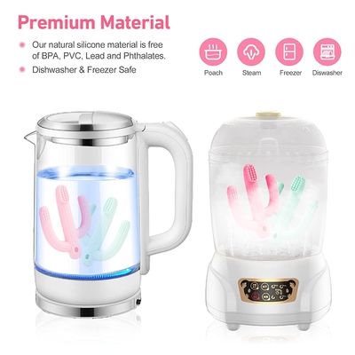 Food Grade Dengan Mudah Membersihkan Mainan Teether Bayi Silikon Padat Aman Di Mesin Pencuci Piring