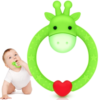 Tidak Beracun Lembut Degradable Silicone Teething Toy Untuk Hadiah Baby Shower