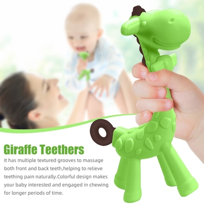Tidak Beracun Lembut Degradable Silicone Teething Toy Untuk Hadiah Baby Shower