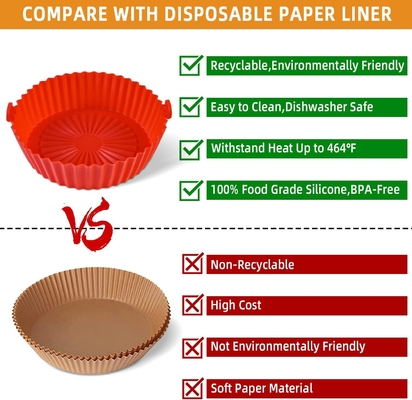 BPA Free Food Grade OEM ODM Air Fryer Silicone Basket Aman Di Mesin Pencuci Piring