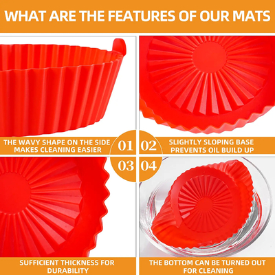 BPA Free Food Grade OEM ODM Air Fryer Silicone Basket Aman Di Mesin Pencuci Piring