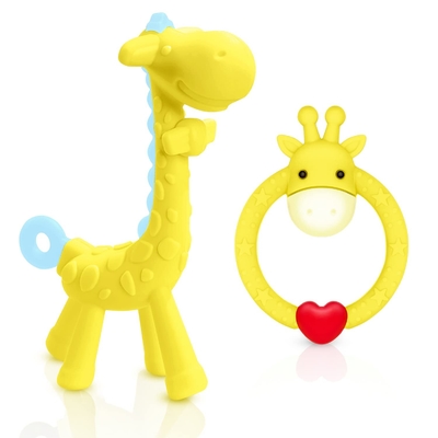 Teether Bayi Silikon Bentuk Lucu yang Dapat Didaur Ulang BPA Gratis Aman di Pencuci Piring