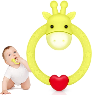 Teether Bayi Silikon Bentuk Lucu yang Dapat Didaur Ulang BPA Gratis Aman di Pencuci Piring