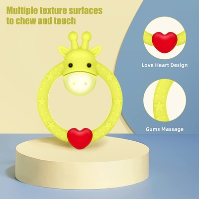 Mudah Dibersihkan Tahan Bakteri Tahan Debu Silicone Baby Toothing Toy untuk Bayi Baru Lahir