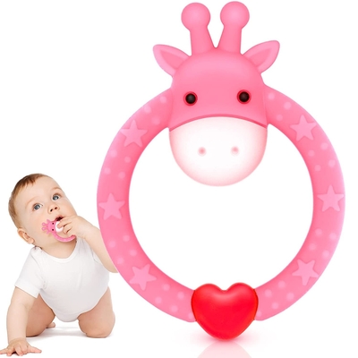 Cetakan Pereda Nyeri dalam Satu Logo Teethers Bayi Silikon yang Disesuaikan Aman di Sterilisasi