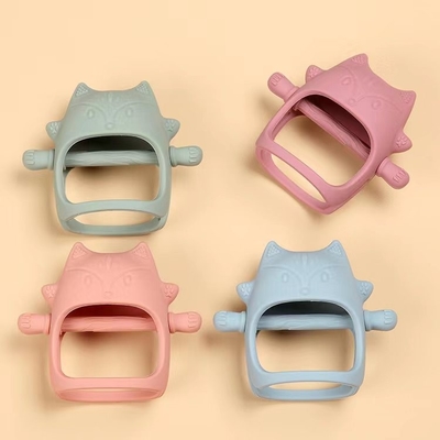 BPA Free Soft Anti-Drop Silicone Baby Mitten Teether untuk Meredakan Sakit Gigi yang Menenangkan