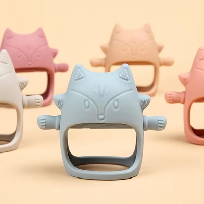 BPA Free Soft Anti-Drop Silicone Baby Mitten Teether untuk Meredakan Sakit Gigi yang Menenangkan