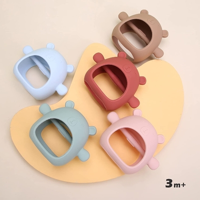 Pain Relief Anti-Drop Silicone Mitten Tumbuh Gigi Mainan untuk Menenangkan Sakit Gusi