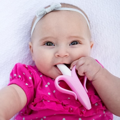 Pembentukan Tahan Lama dalam Satu Warna Patel Silicone Baby Teething Toy untuk Bayi Menyusui