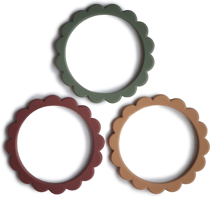 Pembentukan Lembut dalam Satu Gelang Teether Bunga Silikon Fleksibel untuk Bayi Baru Lahir