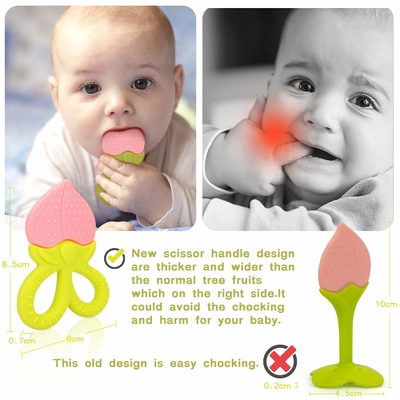 Kemasan Daur Ulang Tahan Lama, Teethers Bayi Silikon yang Disesuaikan untuk Eksplorasi Sensorik