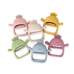Chicky BPA Free Anti-Drop Silicone Mitten Tumbuh Gigi Mainan untuk Menenangkan Sakit Gusi
