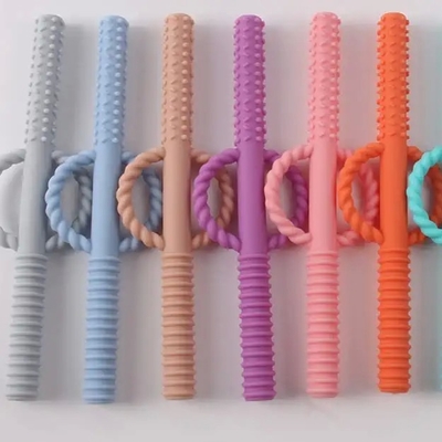 3 Pcs Mencegah Menelan Desain Tabung Teether Bayi Silikon untuk Bayi