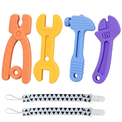 Hammer Wrench Spanner Tang Berbentuk Silicone Baby Molar Teether untuk 0-12 Bulan