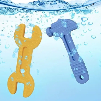 Hammer Wrench Spanner Tang Berbentuk Silicone Baby Molar Teether untuk 0-12 Bulan