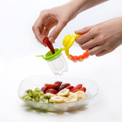 Teething Relief Set Pengumpan Dot Makanan Buah Bayi untuk Pembekuan Susu