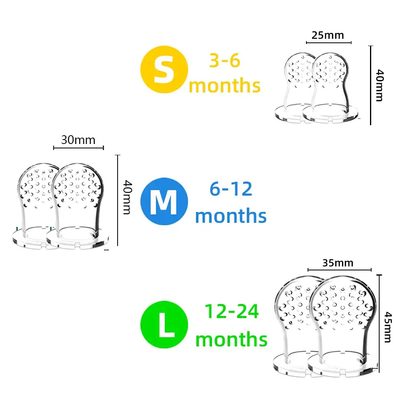 2 Pack Relief Teething Baby Food Fruit Feeder Dot Dengan 6 Puting Silikon Yang Berbeda