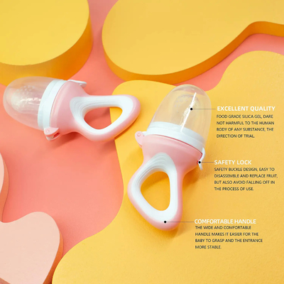 2 Pack Relief Teething Baby Food Fruit Feeder Dot Dengan 6 Puting Silikon Yang Berbeda