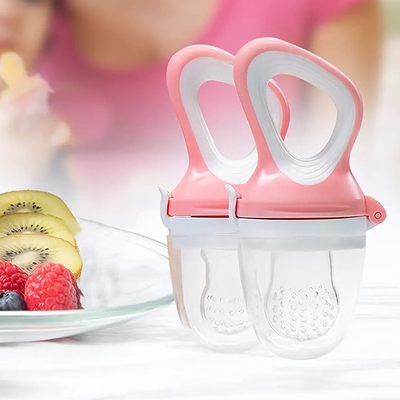 2 Pack Relief Teething Baby Food Fruit Feeder Dot Dengan 6 Puting Silikon Yang Berbeda