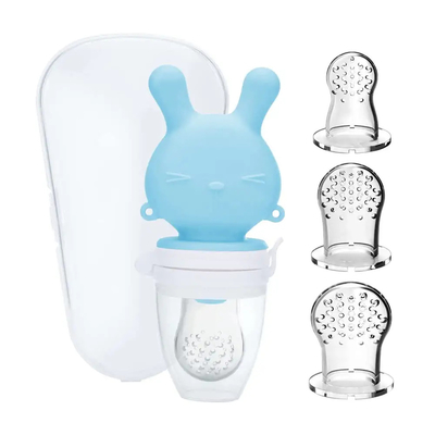 Mainan Teether Silikon Bayi Bebas Bocor Portabel, Teether Buah Jala Makanan