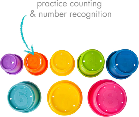 Multi Warna Multifungsi Stack N Count Cups Mainan Edukasi Untuk Membangun Keterampilan