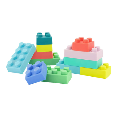 Blok Bangunan Super Lembut Bebas BPA Multi-Warna yang Mudah Dipegang untuk Bayi &amp; Balita