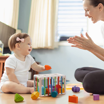Baby Blocks Game Menyortir Bola Bertekstur Warna-warni untuk Keterampilan Motorik Halus Dini