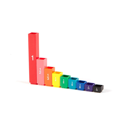 Manipulasi Pecahan Montessori Math Rainbow Fraction Tower Cubes untuk Sekolah Dasar