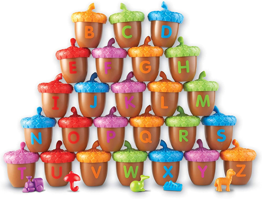 Pengenalan Huruf Homeschool Learning Alphabet Acorns Aktivitas Set untuk Balita