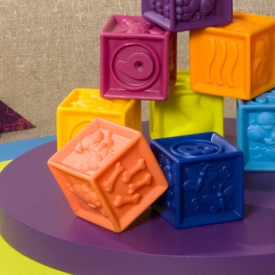 Soft Stacking Educational Building Squeeze Baby Blocks untuk Balita 6 Bulan ke Atas